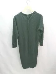 ◇ AZUL ENCANTO アズールエンカント 無地 ワッフル生地 シンプル 長袖 ロング ワンピース サイズM ブラック レディース E  【1306050044766】のサムネイル