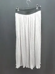 ◇ GLOBAL WORK ウエストゴム 裏地 ギャザー シンプル オシャレ ひざ丈 フレア スカート サイズF ベージュ系 レディース E  【1306050045800】