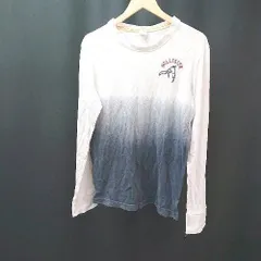 ◇ HOLLISTER ホリスター クルーネック 刺繡 シンプル オシャレ カワイイ 長袖 ロングtシャツ サイズL マルチ系 メンズ E  【1306050046616】