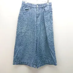 ◇ BEAMS HEART カジュアル デニム ウォッシュ 七分丈 ワイドパンツ サイズ1 ライトブルー レディース E  【1306050048900】