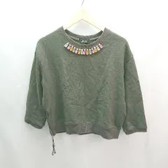 ◇ JILL STUART ビジュー サイドジップ 裏起毛なし クルーネック 長袖 トレーナー サイズFR チャコールグレー レディース E  【1306050048122】のサムネイル