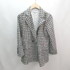 ◇ MAISON BREEZE 千鳥柄 薄手 カジュアル フロントボタン 長袖 ジャケット サイズ表記なし ブラック系 レディース E  【1306050050620】