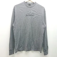  KANGOL カンゴール クルーネック ストレッチ ブランドネーム 長袖 Ｔシャツ サイズＭ グレー レディース  【1306050052815】