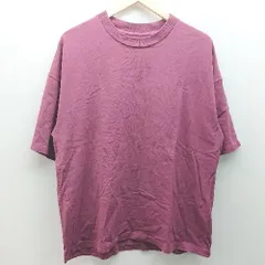 ◇ ADAM ET ROPE' コットン100% 無地 シンプル ビッグシルエット カジュアル 半袖 Tシャツ サイズL パープル メンズ E  【1306050052471】