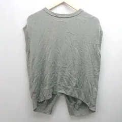 ◇ SENSE OF PLACE バックスリット シンプル カジュアル 無地 ニット - ベスト サイズF グリーン レディース E  【1306050051641】