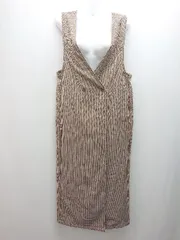  MLI'A エムリア スリッド 厚手 格子柄 フロントボタン ノースリーブ ロング丈 ワンピース サイズM ブラウン系 レディース  【1306050053010】