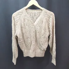 ◇ SENSE OF PLACE シンプル 編みニット ショート丈 長袖 カーディガン サイズOne ベージュ レディース E  【1306050054260】