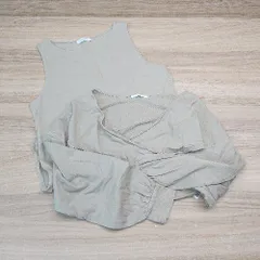 ◇ JEANASIS 着回し かわいい お洒落 春秋 タンクトップ トップス サイズF カーキ レディース E  【1306050056455】