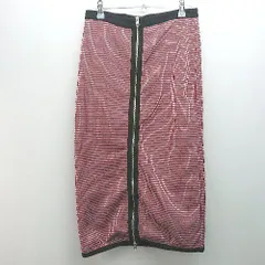 ◇ ZARA ザラ かわいい 個性的 フロントファスナー 伸縮性 ロング丈 タイト スカート サイズL マルチ レディース E  【1306050056615】