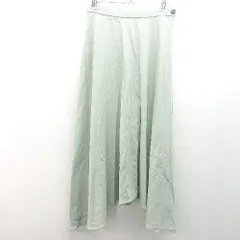 ◇ BEAMS HEART かわいい ウエストゴム サイドファスナー ロング丈 フレア スカート サイズM ミントグリーン レディース E  【1306050056608】