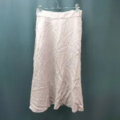 ◇ GREEN LEBEL RELAXING ウエスト ファスナー ポケット ロング丈 フレア スカート サイズ38 ピンクベージュ レディース E  【1306050057216】