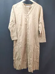 ◇ NATURAL BEAUTY BASIC 無地 リラックス感 大人っぽい 長袖 ロング ワンピース サイズM ブラウン系 レディース E  【1306050057940】