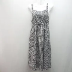 ◇ GRL グレイル ギンガムチェック コットン100% ガーリー ロング ワンピース サイズM ブラック/ホワイト レディース E  【1306050057568】