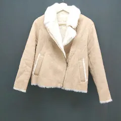 ■ UNIQLO ユニクロ フロントファスナー 防寒 冬コーデ 長袖 ムートンコート サイズS ブラウン レディース E  【1306050058572】