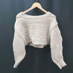 ◇ mercuryduo マーキュリーデュオ 生地厚手 編みニット 長袖 ニット サイズF ベージュ系 レディース E  【1306050058909】