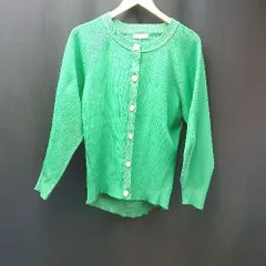 ◇ pageboy ページボーイ ポリエステル素材 前ボタン閉め 長袖 カーディガン サイズF グリーン レディース E  【1306050060261】