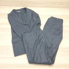 ◇ INDIVI インディヴィ ストライプ柄 フォーマル 綺麗め 大人っぽい 上品 セットアップ サイズ38 ネイビー レディース E  【1306050066492】