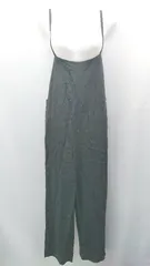 ◇ redchopwprks ストレッチ ワイド ジッパーフライ ノースリーブ サロペット サイズ38 ブラック レディース E  【1306050066188】