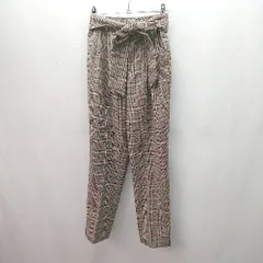 ◇ ViS ビス チェック柄 ウエスト後ろゴム タック入り パンツ サイズM ブラウン系 レディース E  【1306050066959】