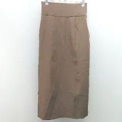◇ 新品 classical Elf ウエスト後ろゴム 裏地なし スリットあり ロング丈 タイト スカート サイズL ブラウン レディース E  【1306050067253】