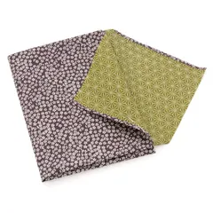 【24時間以内発送】小桜×麻葉 綿有職小紋両面 nkp 紫／利休 ふろしき 三幅 [京のみやび]風呂敷 105cm