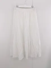 ◇ FREDY REPIT シンプル ウエストゴム 綺麗め 清楚 裏地あり ロング フレア スカート サイズ38 ホワイト レディース E  【1306050068380】