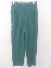 ◇ GLOBAL WORK ウエストゴム ツータック シンプル テーパードパンツ サイズL グリーン レディース E  【1306050068274】