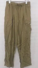 ◇ coen コーエン サテン ウエストゴム イージー カーゴ パンツ サイズS ダークベージュ系 レディース E  【1306080001999】