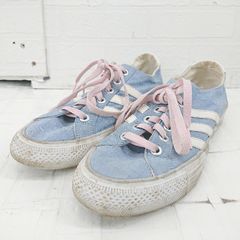 ◇ adidas アディダス SCARPA VLNEO 3 STRIPES LO F39141 スニーカー シューズ サイズ24.0cm ブルー系 レディース E 【1306080001920】