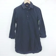 ◇ ◎ URBAN RESEARCH DOORS コーデュロイ ハーフボタン 長袖 膝丈 ワンピース サイズONE ネイビー レディース E  【1306080004198】