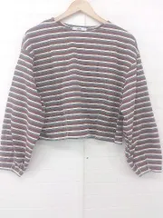 ◇ JOURNAL STANDARD relume カジュアル ボーダー 長袖 カットソー プルオーバー サイズF ブラウン系 レディース E  【1306080008028】