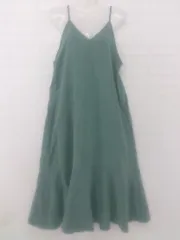 ◇ KOBE LETTUCE Ｖネック くすみカラー 膝下丈 キャミソール ワンピース サイズSM モスグリーン系 レディース E  【1306080009384】