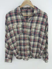 ◇ PAGEBOY ページボーイ チェック 薄手 オシャレ 長袖 シャツ サイズM ベージュ マルチ レディース E  【1306080009278】