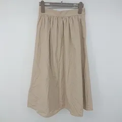 ◇ NATURAL BEAUTY BASIC 大人女子 シンプル 膝下丈 ギャザー スカート サイズXS ベージュ レディース P  【1306100002623】