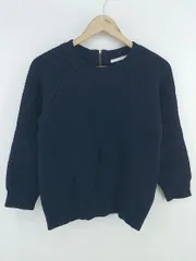 ◇ URBAN RESEARCH DOORS アーバンリサーチ ウール ニット バックジップ 長袖 セーター サイズONE ネイビー レディース P  【1306100002616】