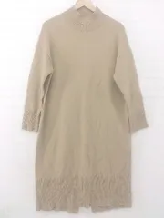 ◇ COLLAGE GALLARDAGALANTE ハイネック バックスリット 長袖 膝下丈 ニットワンピース サイズF ベージュ系 レディース P  【1306120002887】のサムネイル