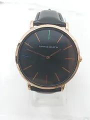 ◇ HANNAH MARTIN 動作未確認 クォーツ式 2針 アナログ 腕時計 ウォッチ ブラック レディース P  【1306120004027】