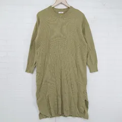 ◇ ITEMS URBAN RESEARCH サイドスリット 長袖 膝下丈 ニット ワンピース サイズＦ カーキ系 レディース P  【1306120003310】のサムネイル