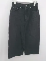 ◇ Mila Owen ミラ オーウェン カジュアル スリット デニム 膝下丈 タイト スカート サイズ0 ブラック レディース P  【1306120005130】