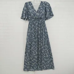 ◇ fifth フィフス 夏コーデ 総柄 カシュクール 半袖 ロング ワンピース グレー ホワイト系 レディース P  【1306120006076】