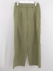 ◇ FORK&SPOON URBAN RESEARCH カジュアル シンプル 無地 リネン混 タック パンツ サイズ1 カーキ系 レディース P  【1306120005451】