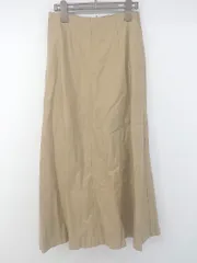 ◇ le coeur blanc シンプル 大人女子 こなれ感 ロング フレア スカート サイズ38 ライトブラウン レディース P  【1306120007868】