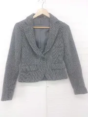 ◇ ◎ COMME CA ISM コムサイズム シンプル 起毛 フォーマル 長袖 ジャケット サイズM グレー マルチ レディース P  【1306120008032】