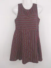 ◇ ◎ PAGEBOY ALICIA 総柄 シック 大人女子 ノースリーブ ミニ ワンピース サイズF ボルドー ネイビー系 レディース P  【1306120011360】