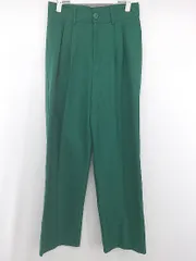 ◇ me+em select ミームセレクト ハイウエスト タック スラックス パンツ サイズL グリーン系 レディース P  【1306120011223】