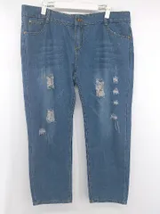 ◇ ◎ ●未使用● classicalelf ダメージ加工 ゆったり ジーンズ デニム パンツ サイズ36 インディゴ ブルー レディース P  【1306120011193】