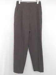 ◇ NATURAL BEAUTY BASIC 21AW 総柄 タック スラックス パンツ サイズS ダークブラウン系 レディース P  【1306120011162】