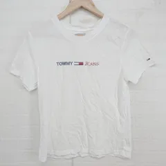 ◇ TOMMY JEANS トミージーンズ 立体ロゴ 半袖 Tシャツ カットソー サイズM ホワイト系 レディース P  【1306120013883】