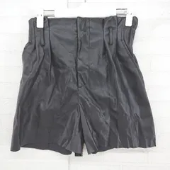◇ ZARA ザラ フェイクレザー ハイウエスト ショート パンツ サイズEUR XS USA XS MEX 24 ブラック レディース P  【1306120013845】