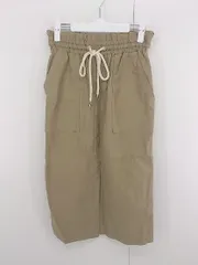 ◇ nano&co nano universe カジュアル 無地 フロントスリット ロング タイト スカート サイズF ベージュ系 レディース P  【1306120017836】